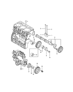 Yanmar Engine - Camshaft And Driving Gear Diagram and Parts List for 467 4X4-1H013H-1H294H-37BKD010 Cub Cadet Lawn Tractor Accessories